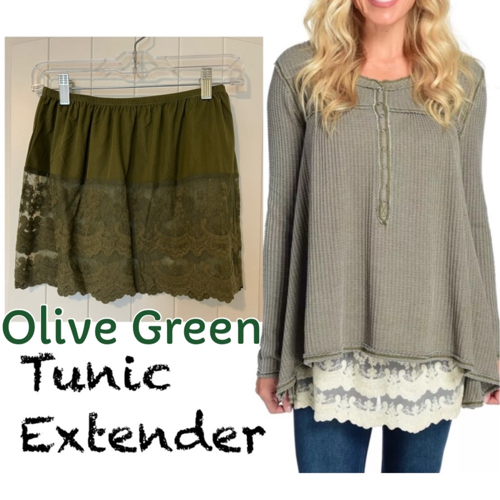 Olive Lace Tunic Extender Stretchy XS